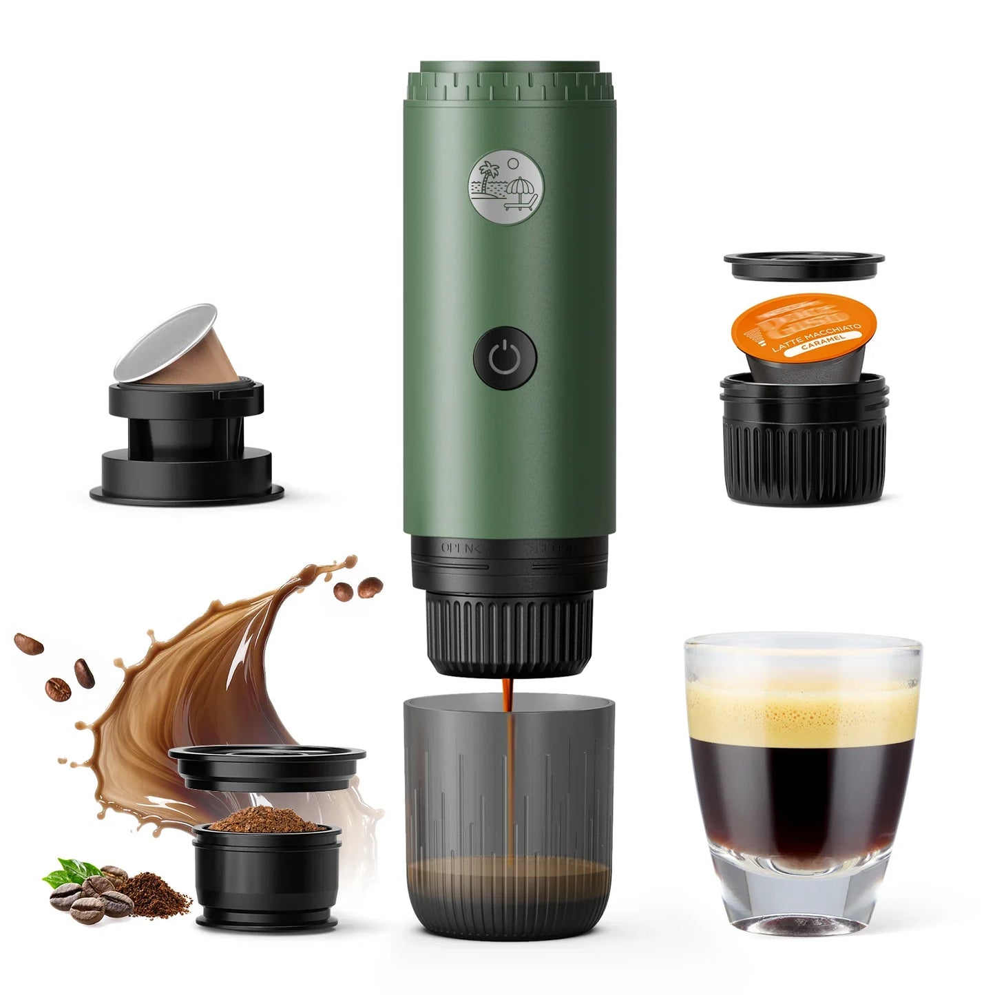 Portable Espresso Machine 3-in-1 Travel Coffee Maker for Camping Hiking Office Self-Heating with USB-C 2026new Nuvio Mall