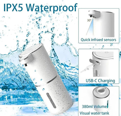 Automatic Liquid/Foma Soap Dispenser, Touchless Electric Dispenser, USB Rechargeable with Infrared Sensor